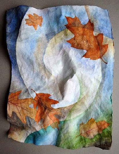 Shaped watercolor painting by Barbara Stout