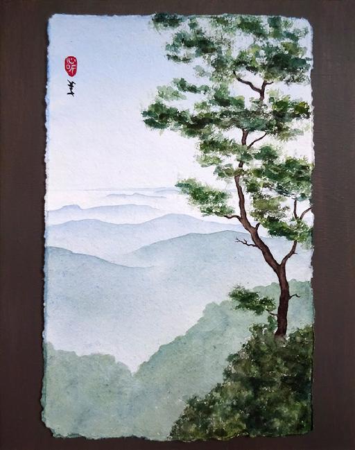 Watercolor by Barbara Stout called View from West Point, Mt Tamalpais